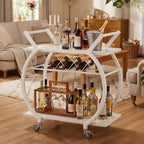 Drinks Trolley on Wheels Bar Cart with Wine