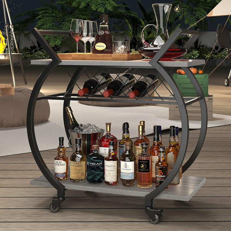 Drinks Trolley on Wheels Bar Cart with Wine
