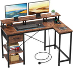 Dripex L Shaped Desk with Power Outlet Corner