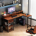 Dripex L Shaped Desk with Power Outlet Corner