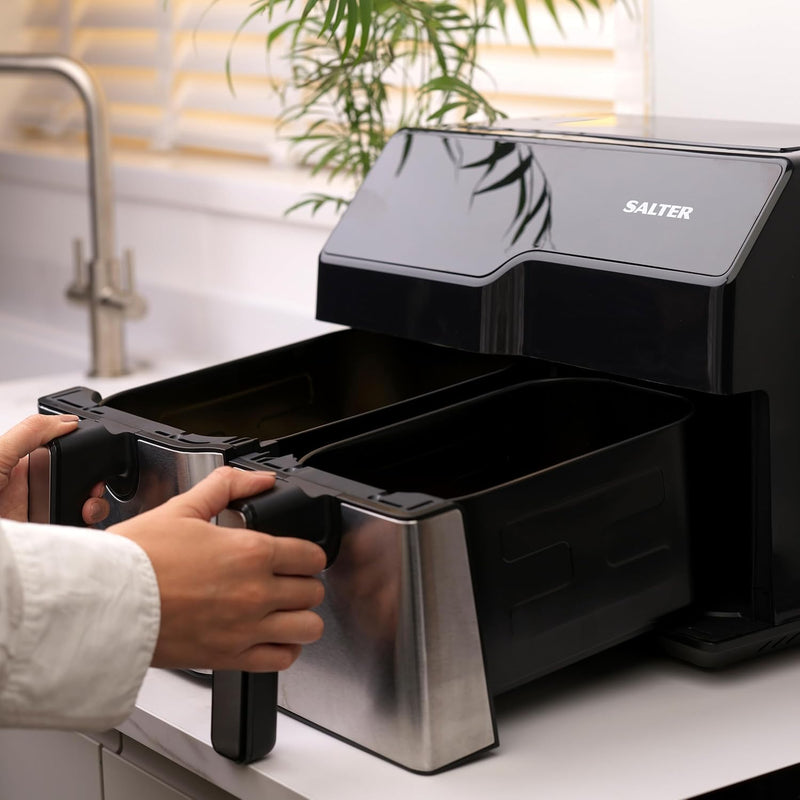 Dual Air Fryer Double Drawer 2 Xl Non-Stick