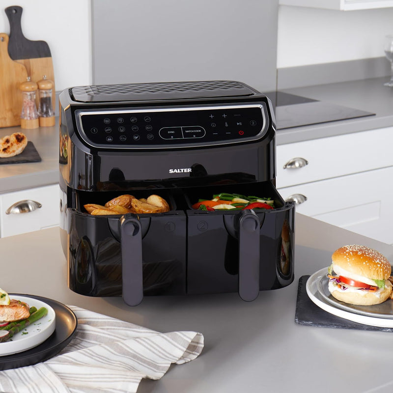 Dual Air Fryer Double Drawer 2 Xl Non-Stick