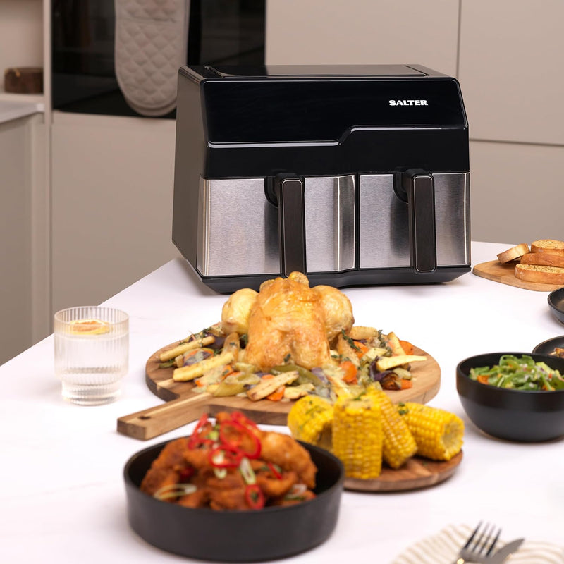Dual Air Fryer Double Drawer 2 Xl Non-Stick