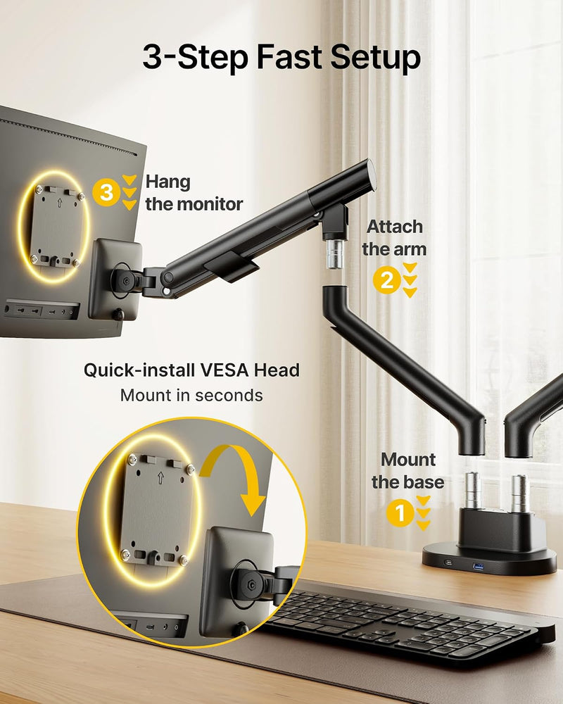 Dual Monitor Arm for 17-40 Inch Screens
