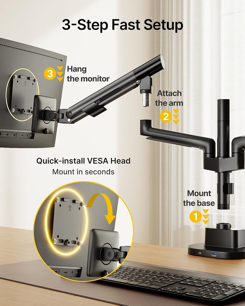 Dual Monitor Arm for 17-40 Inch Screens Up