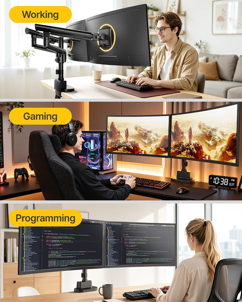 Dual Monitor Arm for 17-40 Inch Screens Up