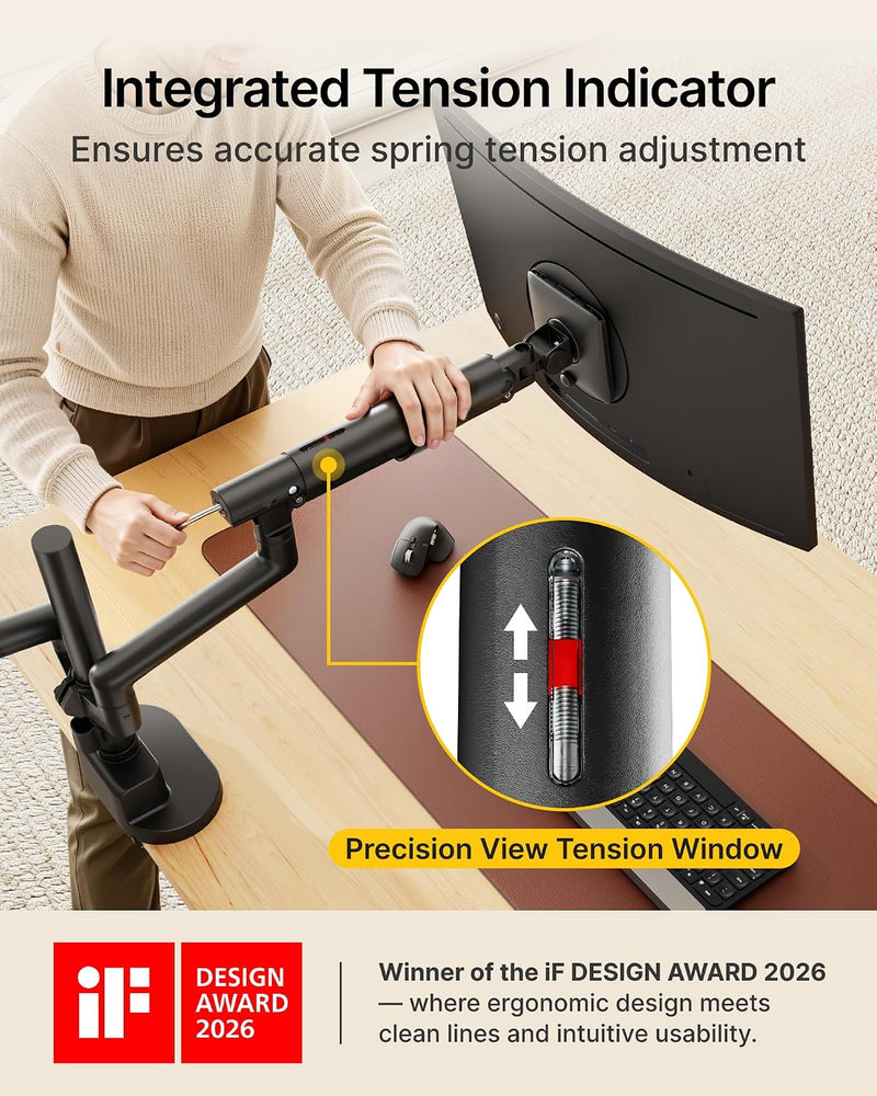 Dual Monitor Arm for 17-40 Inch Screens Up