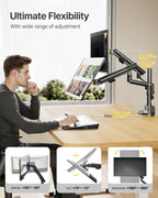 Dual Monitor Arm for 17-40 Inch Screens Up