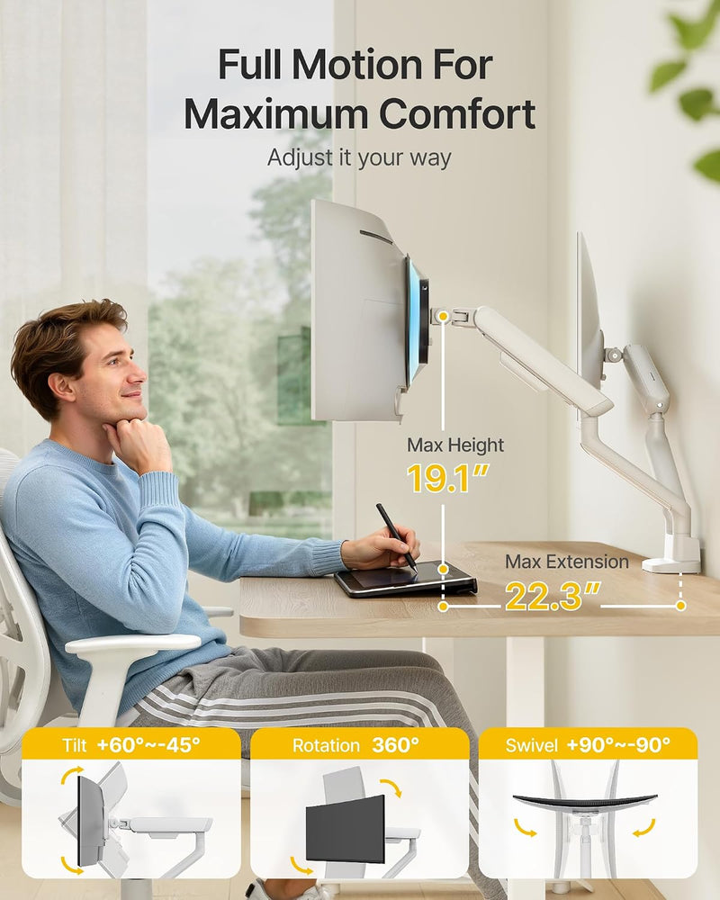 Dual Monitor Arm with USB for 17-35" Screens
