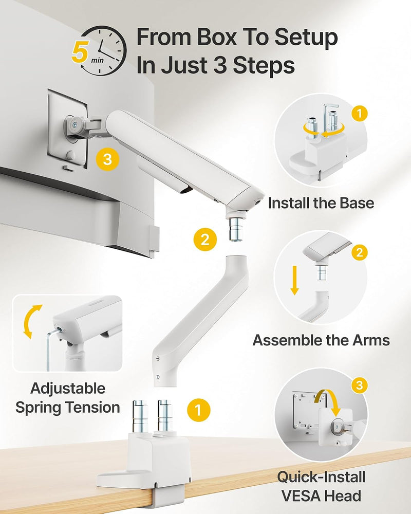 Dual Monitor Arm with USB for 17-35" Screens