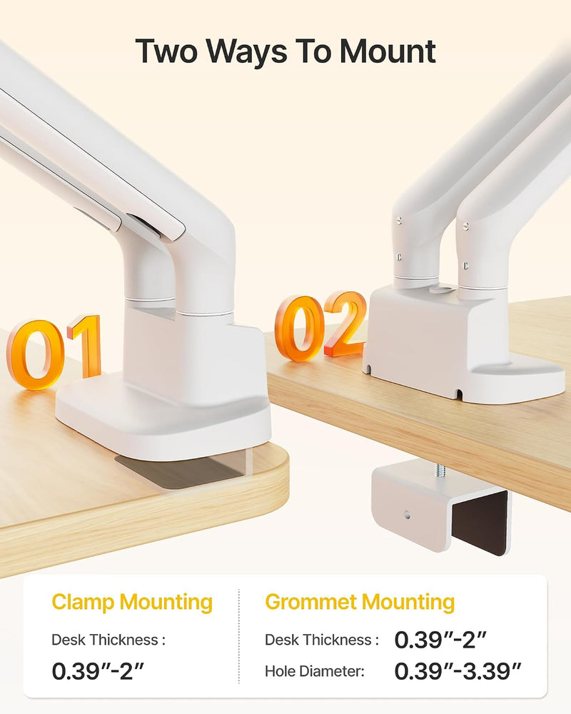 Dual Monitor Arm with USB for 17-35" Screens