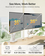 Dual Monitor Arm with USB for 17-35" Screens
