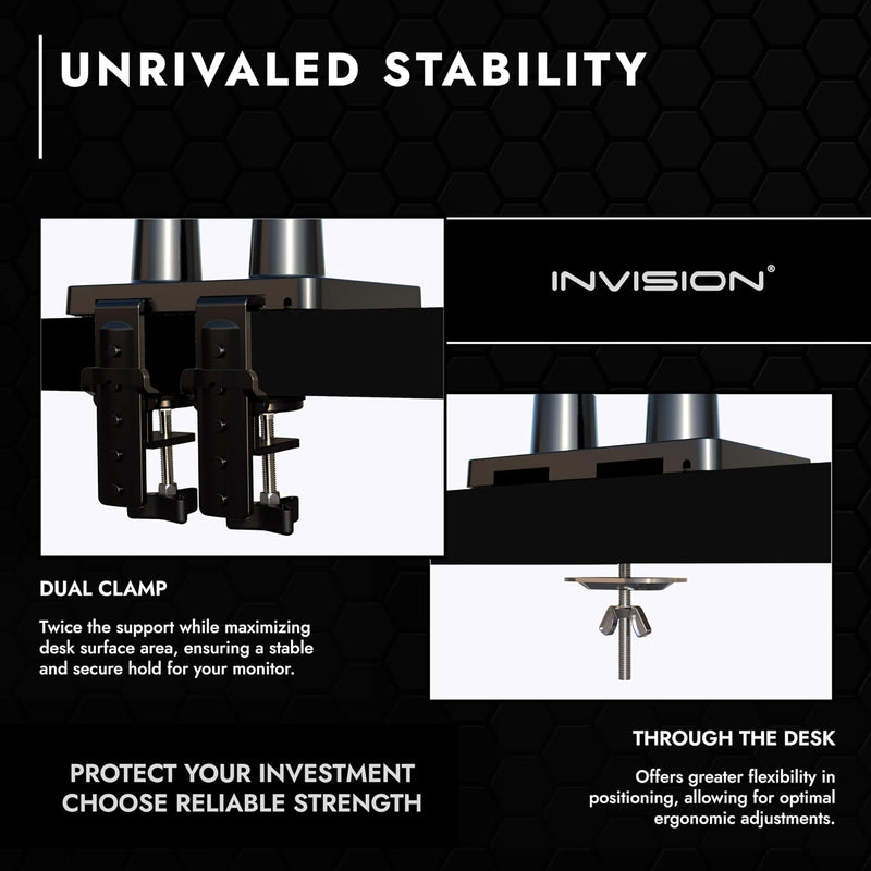 Dual PC Monitor Arm Bracket Ergonomic Height Adjustable