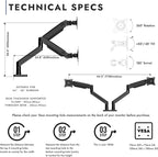 Dual PC Monitor Arm Bracket Ergonomic Height Adjustable