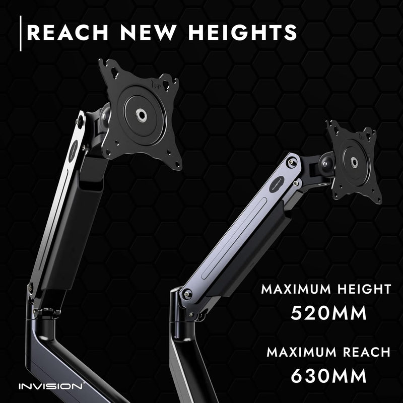 Dual PC Monitor Arm Bracket Ergonomic Height Adjustable