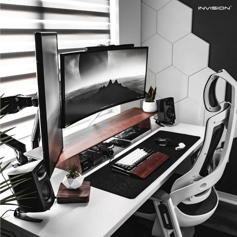 Dual PC Monitor Arm Bracket Ergonomic Height Adjustable