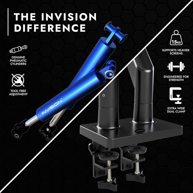 Dual PC Monitor Arm Bracket Ergonomic Height Adjustable