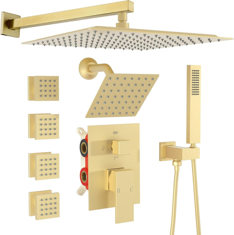 Dual Shower Head System with Body Spray Jets