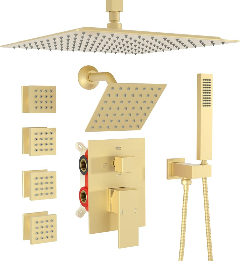 Dual Shower Head System with Body Spray Jets