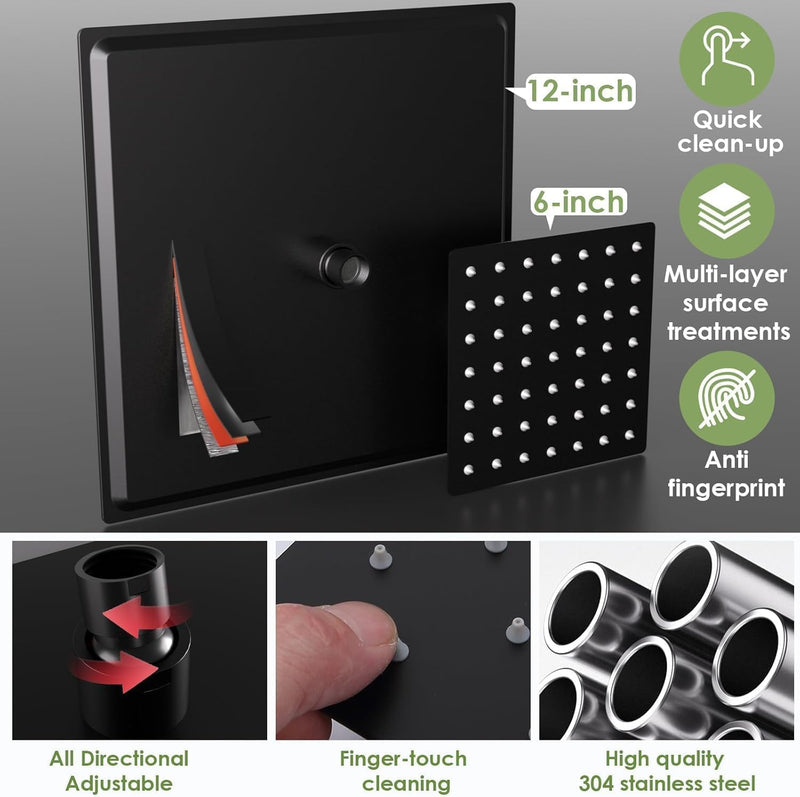 Dual Shower Head System with Body Spray Jets