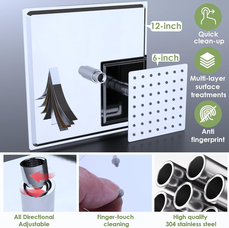 Dual Shower Head System with Body Spray Jets