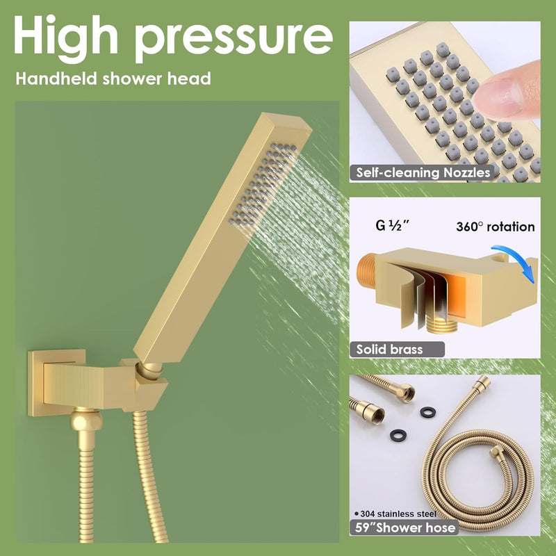 Dual Shower Head System with Body Spray Jets