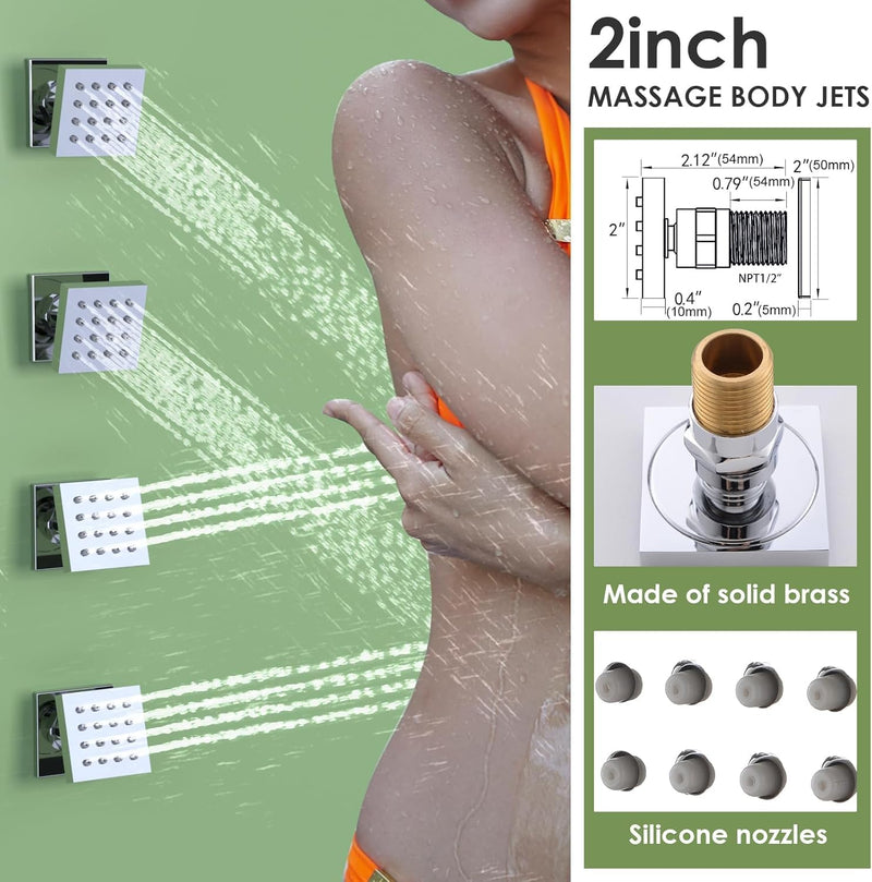 Dual Shower Head System with Body Spray Jets