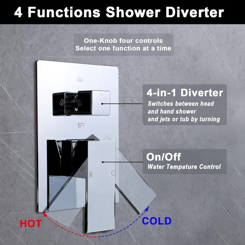 Dual Shower Head System with Body Spray Jets