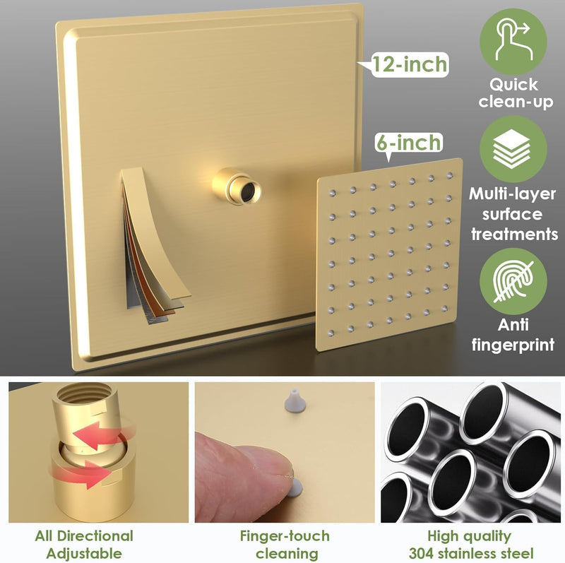 Dual Shower Head System with Body Spray Jets