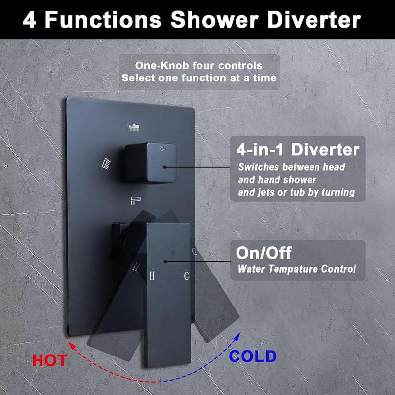 Dual Shower Head System with Body Spray Jets