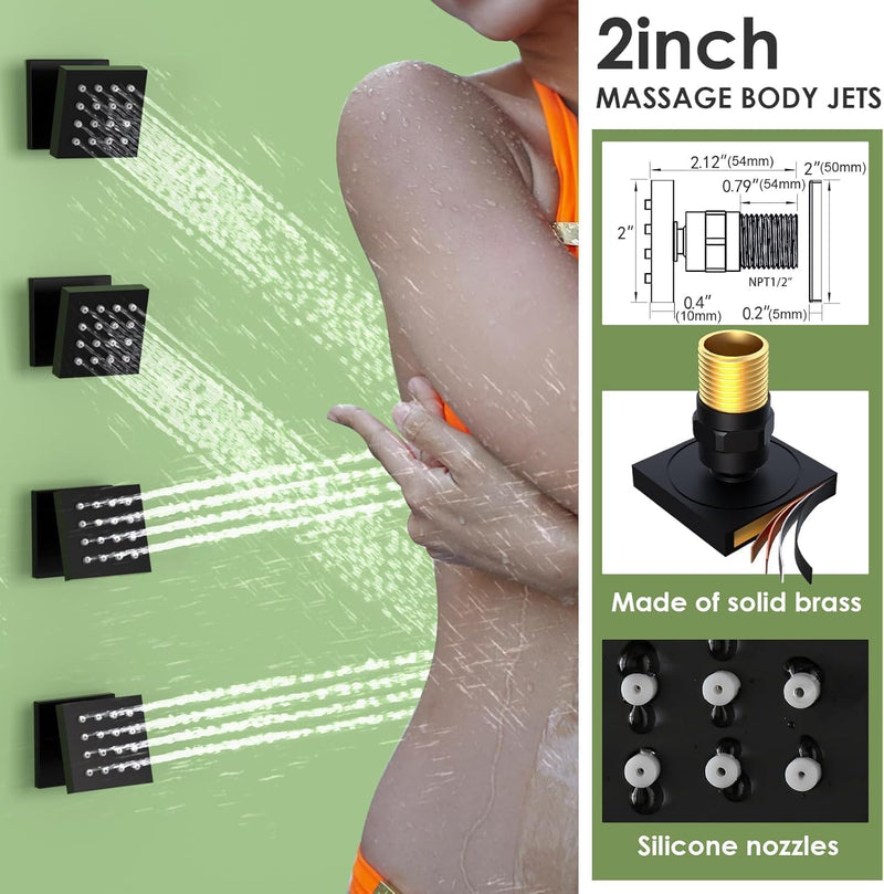 Dual Shower Head System with Body Spray Jets