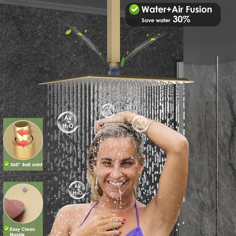 Dual Shower Head System with Body Spray Jets