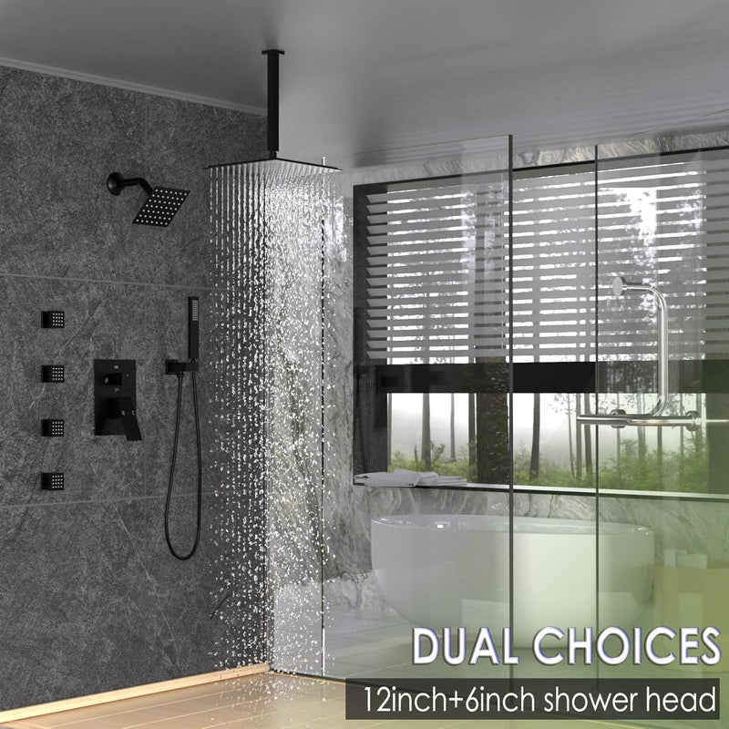 Dual Shower Head System with Body Spray Jets