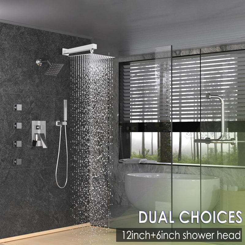 Dual Shower Head System with Body Spray Jets