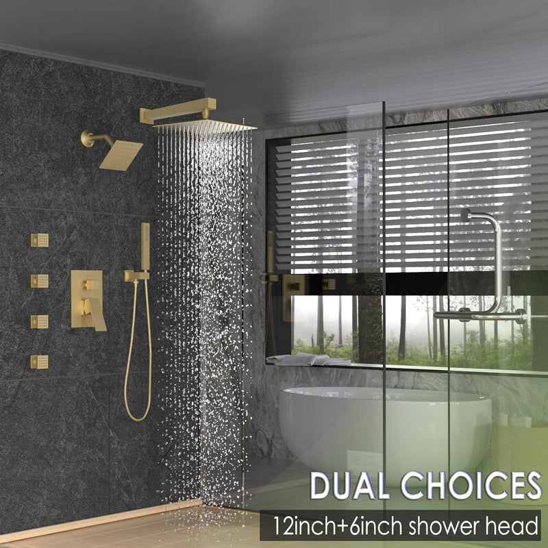 Dual Shower Head System with Body Spray Jets