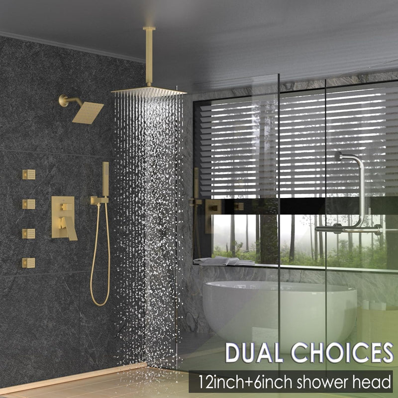 Dual Shower Head System with Body Spray Jets