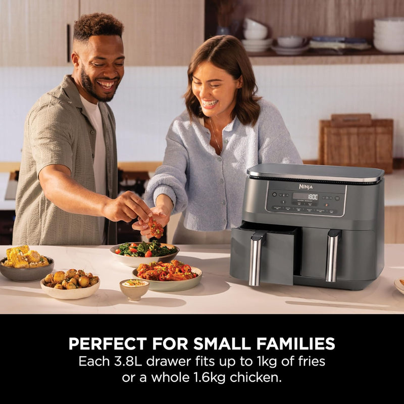Dual Zone 6-In-1 7.6L Air Fryer 2 Drawers