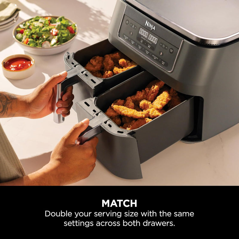 Dual Zone 6-In-1 7.6L Air Fryer 2 Drawers