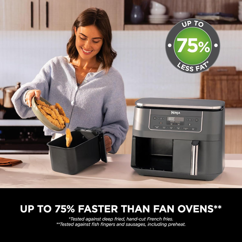 Dual Zone 6-In-1 7.6L Air Fryer 2 Drawers