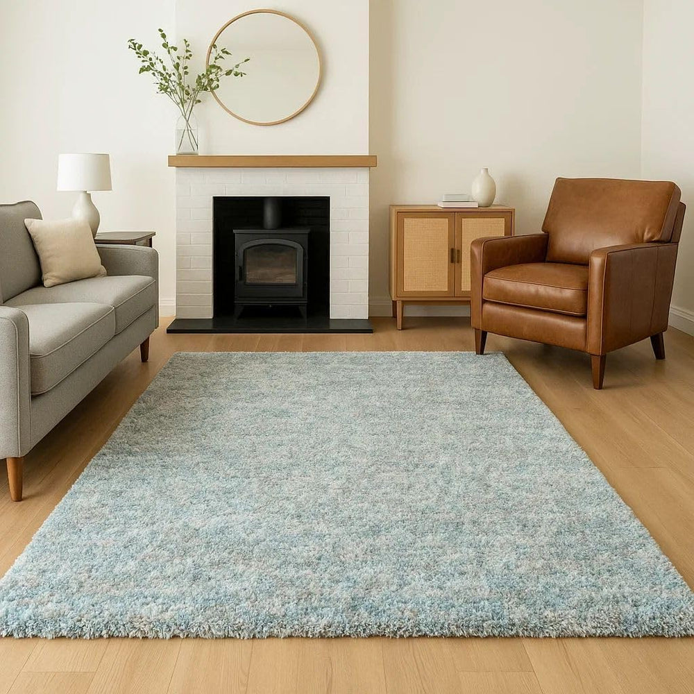 Duck Egg Rug Soft Plush Pile Fluffy High