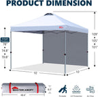 Durable Ez Pop-Up Gazebo Tent with 1 Sidewall