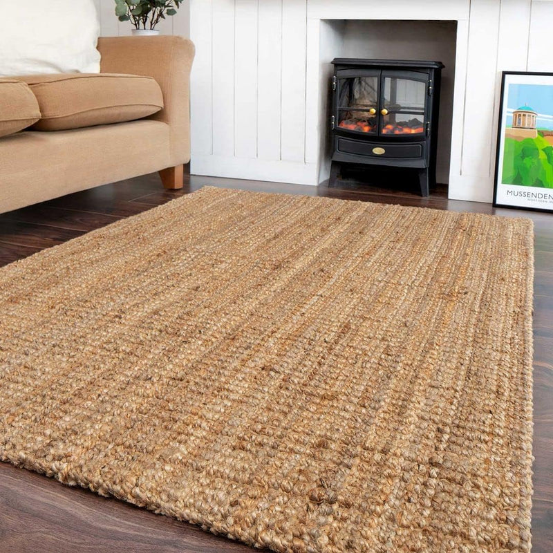 Durable Hardwearing Natural Boucle Jute Rug Dirt Trapper