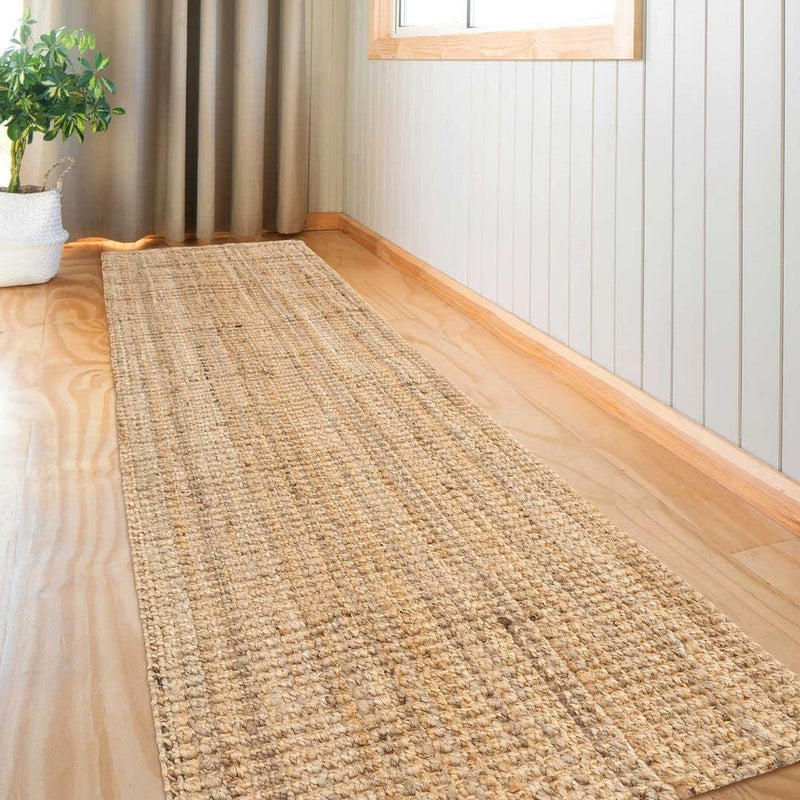 Durable Hardwearing Natural Boucle Jute Rug Dirt Trapper