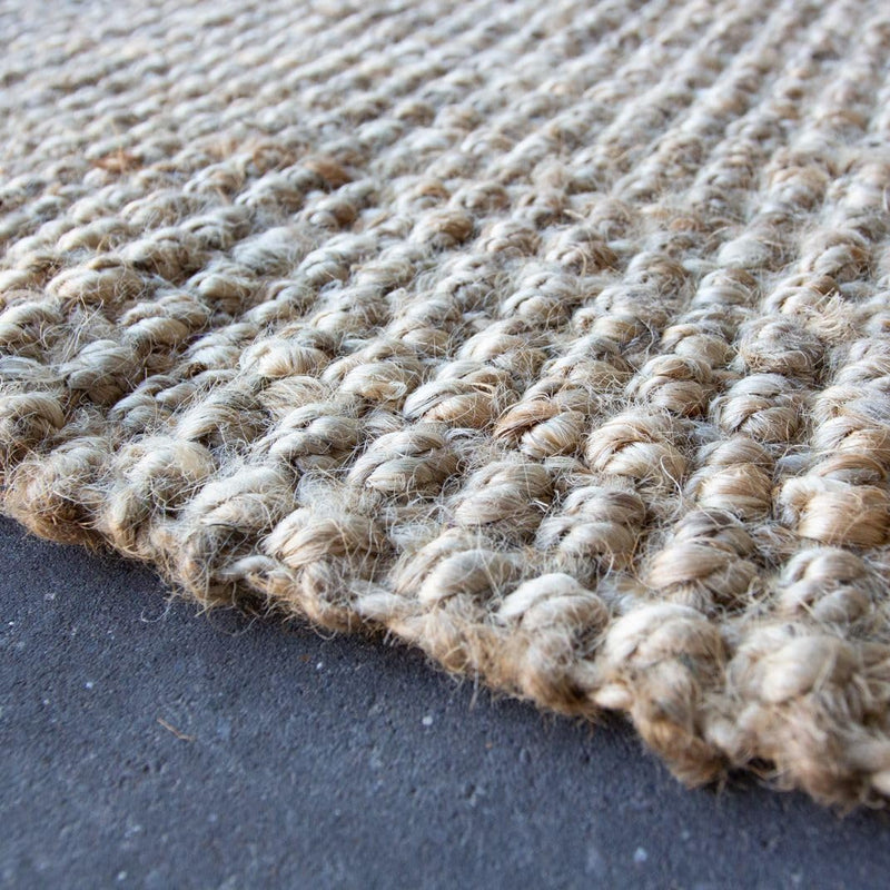 Durable Hardwearing Natural Boucle Jute Rug Dirt Trapper