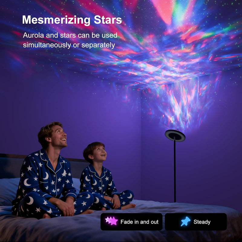 3-In-1 Floor Lamp with Galaxy Star RGB Aurora