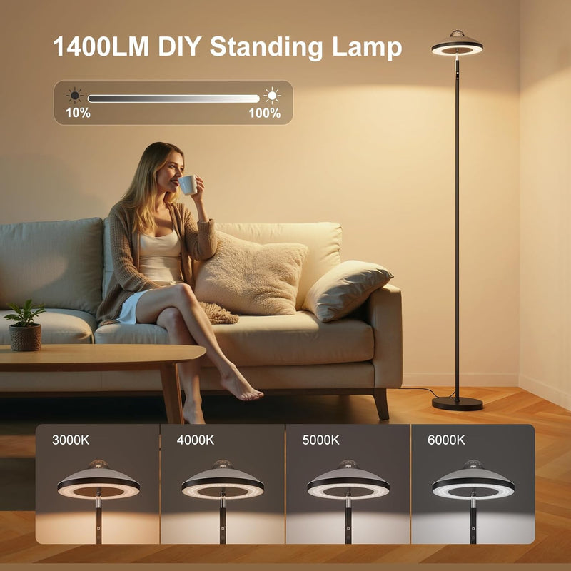 3-In-1 Floor Lamp with Galaxy Star RGB Aurora
