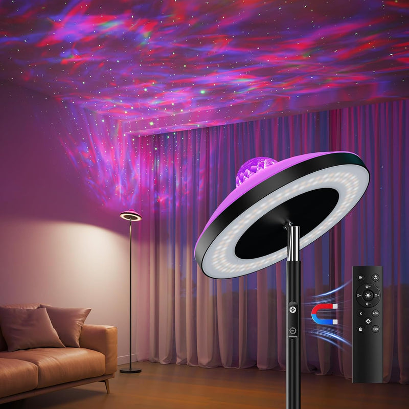 3-In-1 Floor Lamp with Galaxy Star RGB Aurora