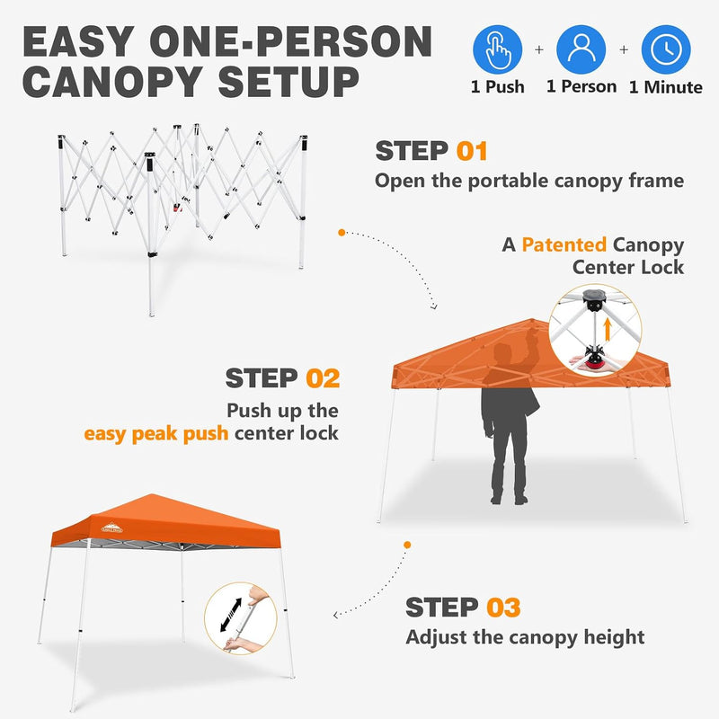 3m X Slant Leg Pop-Up Canopy Tent Instant