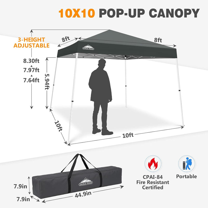 3m X Slant Leg Pop-Up Canopy Tent Instant