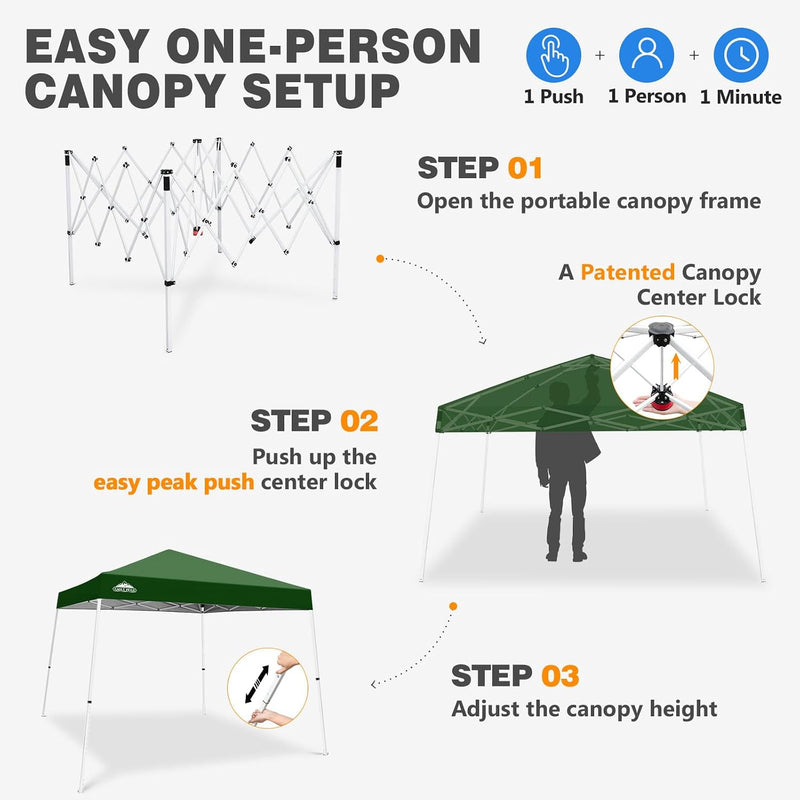 3m X Slant Leg Pop-Up Canopy Tent Instant